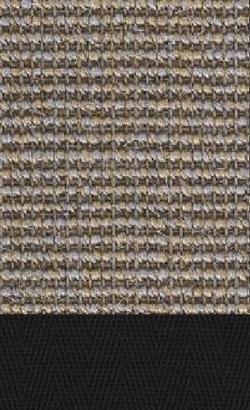 Sisal Salvador kies 043 tæppe med kantbånd i sort